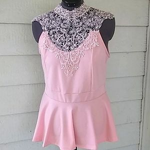 Blouse lace w/lace application